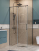 Душевой уголок BelBagno SOFT CLOSE-1 SOFT_CLOSE-1-AH-1-100/90-C-GM 100х90 стекло прозрачное профиль оружейная сталь без поддона