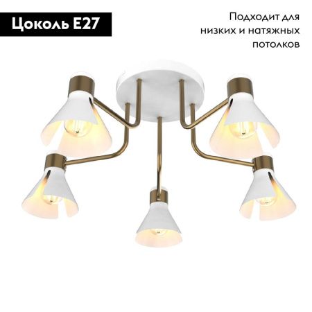 Люстра потолочная IMEX MD.8312-5-S-WH+AB