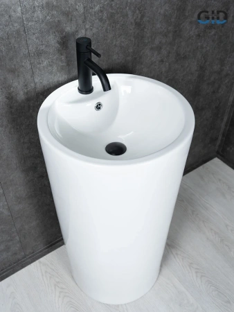 Раковина керамическая Gid Autonomo 81102 46х46 напольная цвет белый 1 отверстие под смеситель