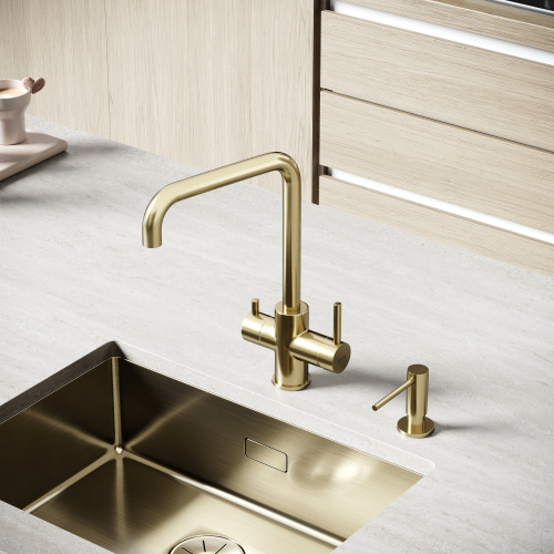 Смеситель для кухни Sancos Vela SC4013BG на мойку золото - фото 3