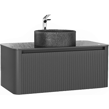 Тумба под раковину Jorno LUMINO Lum.01.100/P/A/JR 100х52х42 подвесная цвет антрацит