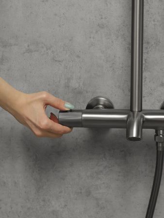 Душевая стойка AltroBagno Bilancia AltroBagnoBilancia030428GM настенная цвет оружейная сталь