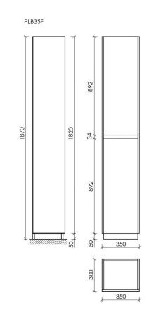 Шкаф-пенал Sancos Libra Floor PLB35FECH 40х190 напольный цвет коричневый