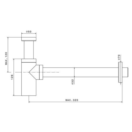Сифон для раковины Newform X-Steel 316 244X.50.050 нержавеющая сталь