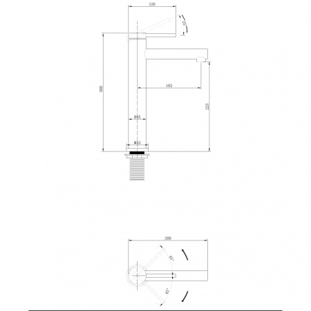 Смеситель ABBER Emotion AF8811 на раковину/столешницу хром без термостата