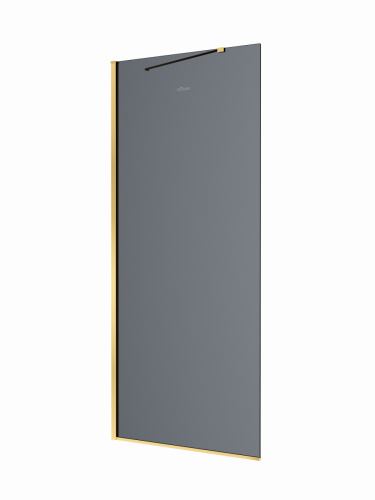 Душевая перегородка Cezares LIBERTA LIBERTA-L-1-TB-100-GR-BORO 100х195 стекло тонированное профиль золото - фото 3