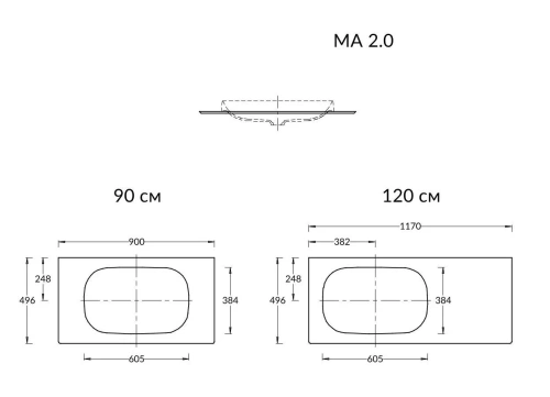 Столешница Kerama Marazzi MAGIA DI VENEZIA MA.2.0.SG519920R\120 120х50 накладная цвет серый - фото 2