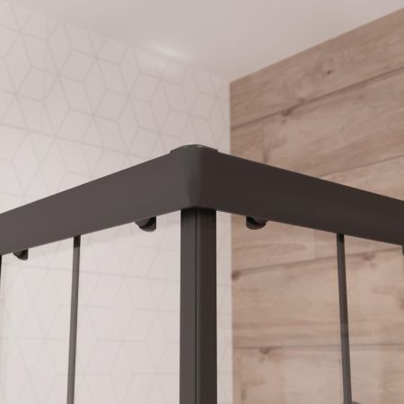 Душевой уголок Niagara Nova _01901412 90х90 стекло с рисунком профиль черный с поддоном