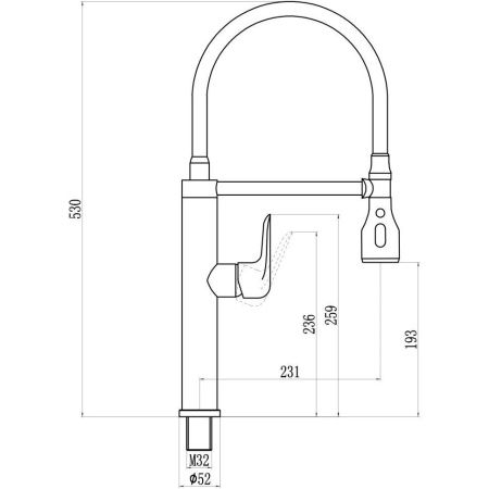 Смеситель для кухни Savol S-002803 на мойку хром
