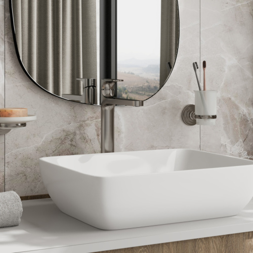 Смеситель WasserKRAFT Spree 1400 1403H на столешницу никель - фото 2