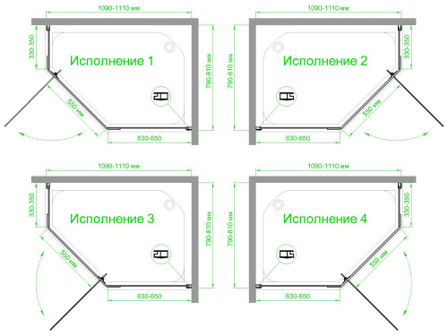 Душевой уголок Royal Bath TR RB1180TR-T 80х110 стекло прозрачное профиль белый без поддона - фото 4