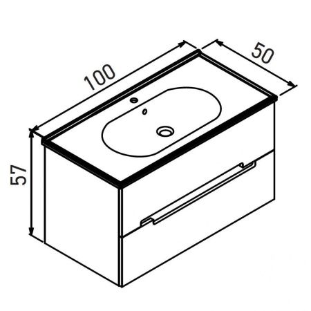 Тумба с раковиной Orka Lodi 5005888 100х50 подвесная цвет белый
