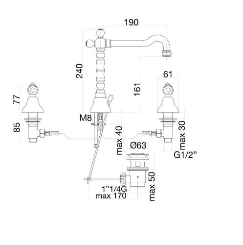 Смеситель Fiore 03CO0637 на раковину хром/золото - фото 3