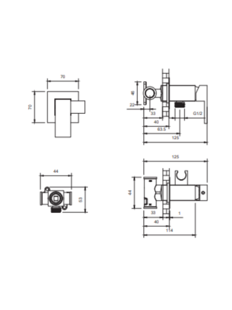 Гигиенический душ со смесителем AltroBagno BM AltroBagnoBM060122MB черный