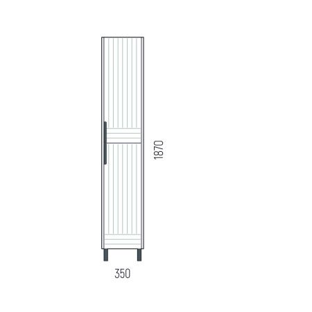Шкаф-пенал Corozo Терра SD-00001325 40х190 напольный цвет серый