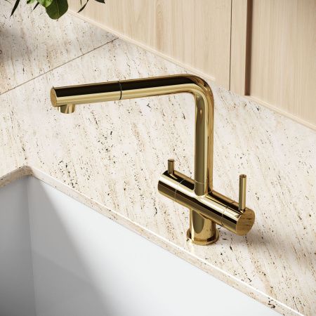 Смеситель для кухни Sancos Spin SC4015ZG на мойку золото