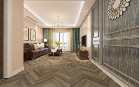 SPC ламинат Damy Floor CHEVRON DF06-Ch Амбуаз толщина 0.5 см 43 класс 600х127