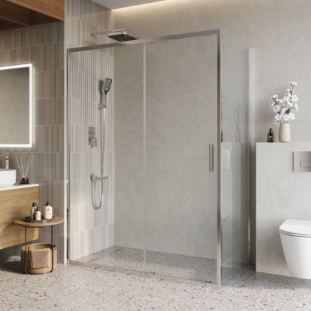 Душевой уголок BelBagno LUCE LUCE-AH-1-150/80-C-Cr стекло прозрачное 6 мм