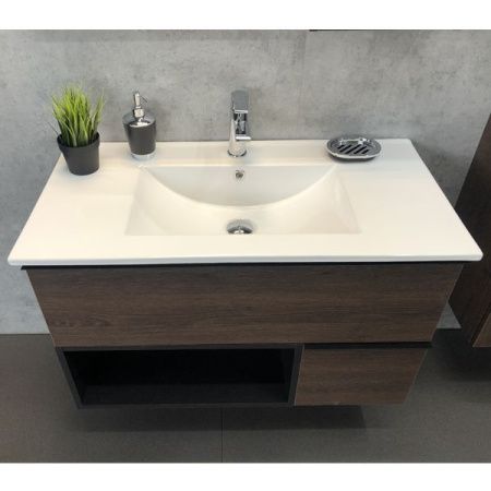 Тумба с раковиной Comforty Франкфурт 00004150531CF 80х50 подвесная цвет коричневый