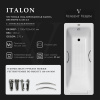 Ванна чугунная Vinsent Veron Italon VIT1707045H/E60327CH-AS 170х70 пристенная прямоугольная с ножками с ручками