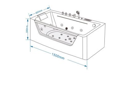 Ванна акриловая Grossman GR-15085 150х85 пристенная прямоугольная с ножками