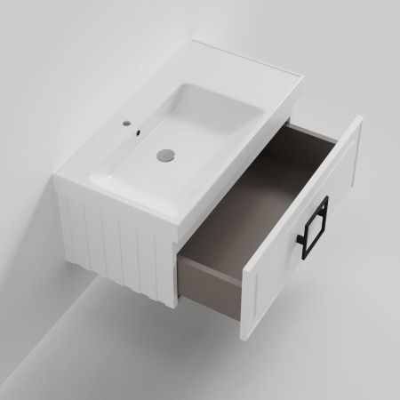 Тумба с раковиной La Fenice CUBO NFNC-01-CUB-B-90-3-90L 90х50 подвесная цвет белый