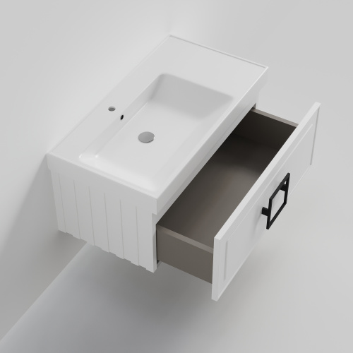 Тумба с раковиной La Fenice CUBO NFNC-01-CUB-B-90-3-90L 91х36х49 подвесная цвет белый - фото 2