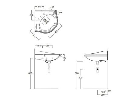 Раковина из сантехнического фаянса Simas AR 884 bia 1 hole 60х60 подвесная цвет белый