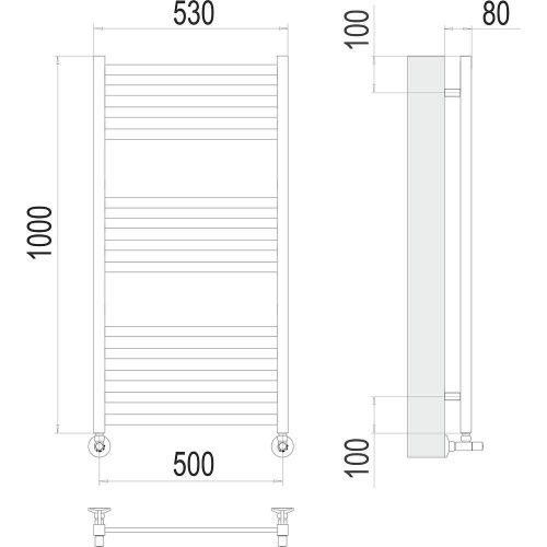 Полотенцесушитель водяной Terminus 4670078530585 55х100 хром - фото 3