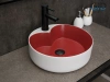 Раковина керамическая Gid Esfera 52237 40х40 накладная цвет белый/красный 1 отверстие под смеситель