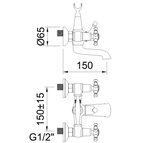 Смеситель Clever WITH2 ANTIGONA 61769 настенный бронза - фото 3