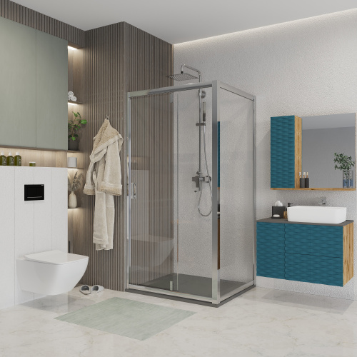 Душевая дверь Niagara Nova NG-63-8A 80х195 стекло прозрачное профиль хром глянцевый - фото 2