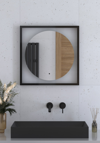 Зеркало в ванную Defesto ECLIPSE DF 2231R 60х60 цвет черный - фото 4