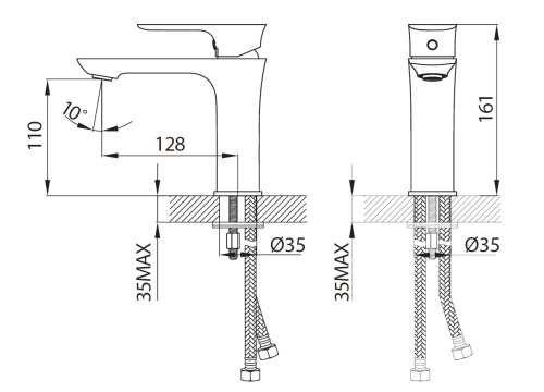 Смеситель Creavit PR1500 на раковину хром - фото 2