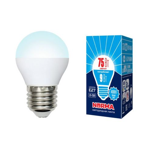 Лампа светодиодная Volpe LED-G45 LED-G45-9W/NW/E27/FR/NR картон - фото 2