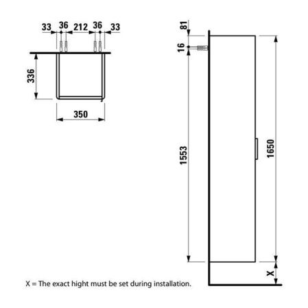Шкаф-пенал Laufen Base 4.0267.1.110.263.1 40х170 цвет коричневый