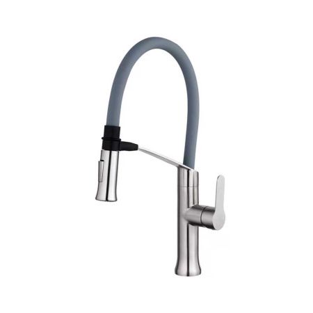 Смеситель для кухни Fashun A54501-12 на мойку серый/сатин