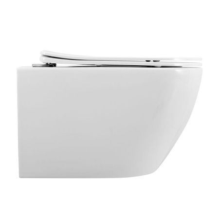 Унитаз подвесной Art&Max Sanremo AM026CHR/SC белый с сиденьем микролифт каскадный смыв