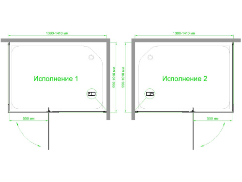 Душевой уголок Royal Bath HPVD RB1140HPVD-T 140х100 стекло прозрачное профиль белый без поддона - фото 4