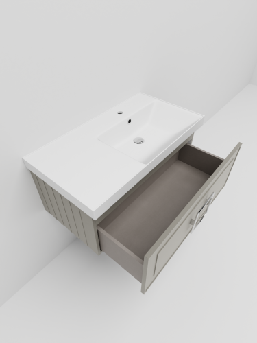 Тумба с раковиной La Fenice CUBO NFNC-01-CUB-C-90-1-90R 91х36х49 подвесная цвет бежевый - фото 5