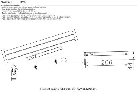 Трековый светильник Crystal Lux CLT 0.33 CLT 0.33 001 6W BL M4000K