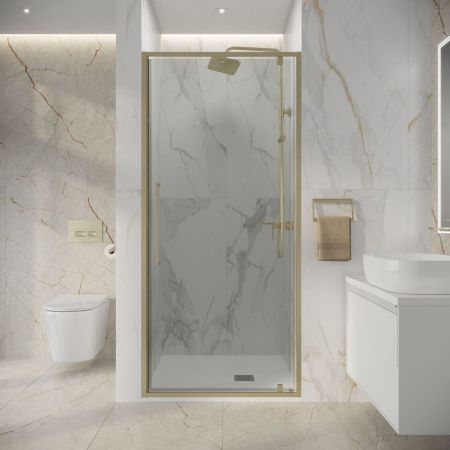 Душевая дверь Niagara Nova NG-45-10ASG 100х195 стекло прозрачное профиль золото