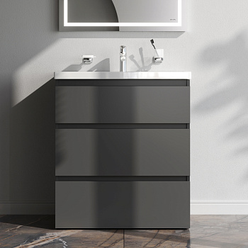 Тумба под раковину Am.Pm Gem S M91FSX0752GM 75х41х81 напольная цвет графит матовый