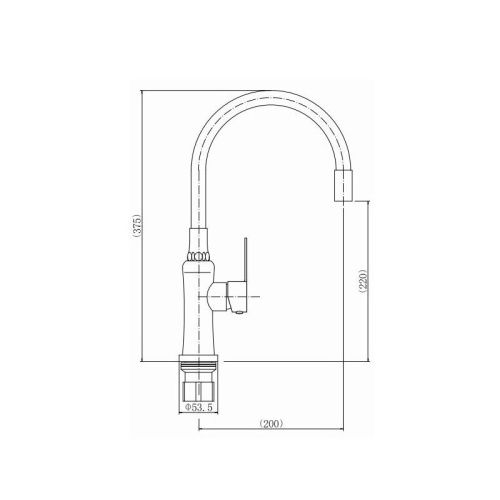 Смеситель для кухни Fashun A54801-12 на мойку серый/сатин - фото 3