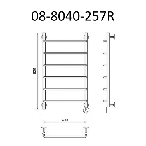 Полотенцесушитель Маргроид Вид 8 08-8040-257R 45х87 электрический хром - фото 2