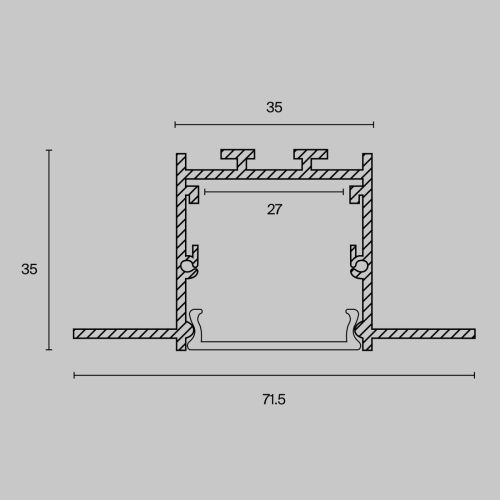 Алюминиевый профиль встраиваемый скрытого монтажа Maytoni Led Strip ALM-7135-S-2M - фото 2
