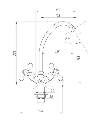 Смеситель для кухни FAUZT FZs-211-06 на мойку хром - фото 3