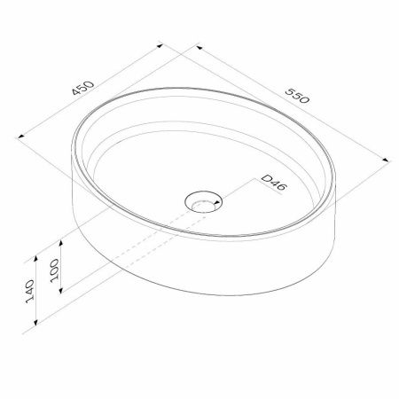 Раковина из сантехнического фарфора Am.Pm Func M8FWCC20550WG 60х40 накладная цвет белый без отверстий под смеситель