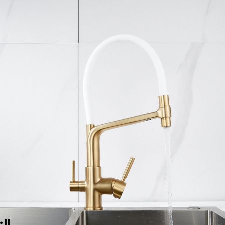 Смеситель для кухни Rose R658G на мойку золото