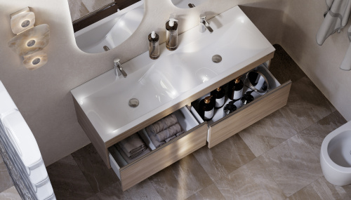 Тумба под раковину Velvex PULSUS tpPUL.140-25 139х48х52 подвесная цвет дуб сонома - фото 4